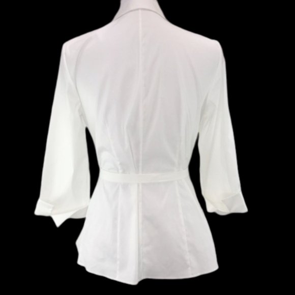 Lafayette 148 Jillian Wrap Side White Blouse 12 - Picture 3 of 4